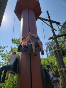 Riding rides at Dollywood.