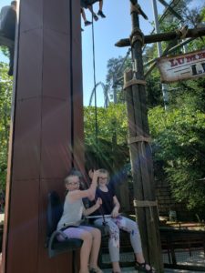 Riding rides at Dollywood.