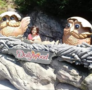 Riding rides at Dollywood.