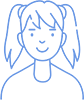 Outline of young girl.