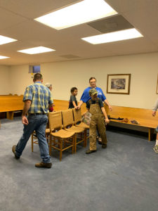 Kids playing musical chairs.